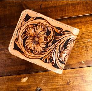 Pochette de poignet en cuir de créateur pochette portefeuille couleur marron incroyable patchs occidentaux robe à fermeture éclair à la mode/dame - Product Image 1