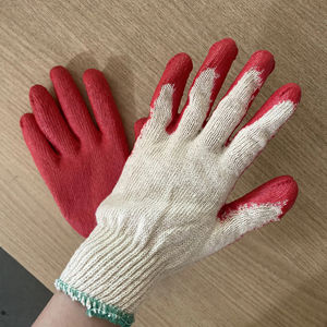 Gants enduits de caoutchouc vietnamiens Anti-Cut Anti-Slip Gants de travail de sécurité Semi-Coating Réutilisable Latex Coton pour la protection des mains - Product Image 1