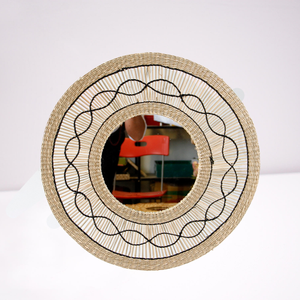 Top Nuevo diseño Yute Seagrass Wall Salon Mirror Pequeño espejo redondo Venta al por mayor Buen precio Decoraciones para el hogar de lujo - Product Image 4