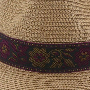 Custom Wholesale Women's <b>Summer</b> Beach Panama <b>Straw</b> <b>Hat</b> Uv Protection Striped Travel Casual Flat Design Customizable Colors Logo - Product Image 6
