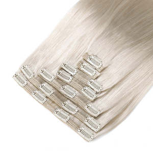คลิปต่อผม 26 นิ้ว 60A สีบลอนด์แพลตตินั่มเย็น บราซิลเลี่ยน เรมี แฮร์ แท้ แบบตรง - Product Image 3