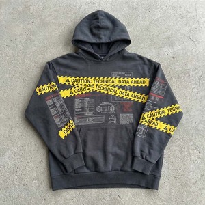 Sweat à capuche streetwear d'hiver pour homme, style industriel, imprimé graphique ruban de signalisation, coton épais, pull techwear, impression numérique - Product Image 5