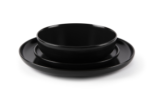 Dinnerware Set 12 Plates Black & White Round Ceramic Plates Elegant & Minimalist Design Matte Finish Nordic by Excelsa - Product Image 6