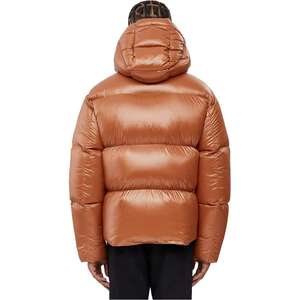 2025 <b>Men's</b> Spring Puffer <b>Jacket</b> High Quality Solid Color <b>Waterproof</b> Discharge Printing Stand Front Logo <b>Lightweight</b> Zipper - Product Image 2