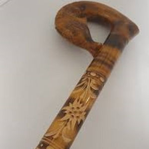 ไม้เท้าแบบนอร์ดิกพร้อมที่จับโลหะทำจากเหล็กและทองเหลืองปลายไม้เท้าสำหรับเดิน - Product Image 1