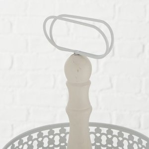 แท่นวางเค้กโลหะเคลือบผงงาช้าง2ชั้นทันสมัยถ้วยขนมหวานสีขาวตกแต่งโต๊ะกลางพร้อมแท่นวางเทียน - Product Image 4