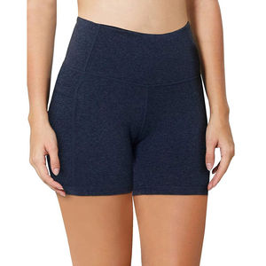 Shorts de sport taille haute pour femmes, fermeture élastique à la taille, shorts de yoga, shorts de cycliste, shorts de course sans couture, service OEM ODM - Product Image 2