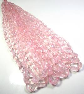 ลูกปัดมอร์กาไนต์ธรรมชาติ7-13มม. พลอยเบอรีลสีชมพูเรียบ16 "อัญมณีหลวม - Product Image 1