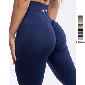 100% Spandex sin costuras de cintura alta Fitness Yoga Leggings para mujeres diseño personalizable con Logo en blanco Casual Skin Fit - Product Image 1