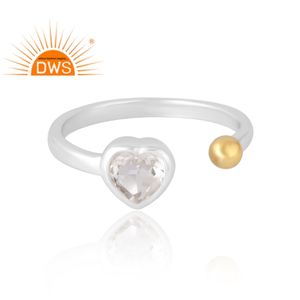 Joyería personalizada de plata de ley 925 con cristal de cuarzo natural, anillo de piedras preciosas, joyería personalizada para mujer, regalo para ella - Product Image 3