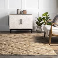 Meilleures ventes au Royaume-Uni ! Tapis rectangulaire écologique fait main en paille tressée et jute, antidérapant, réversible, adapté aux animaux domestiques, avec coussinets de protection.