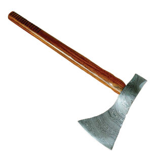 Hacha forjada a mano hecha a mano de fábrica de cubiertos OEM ODM personalizada al por mayor con acero de Damasco hacha de una sola cabeza mango de palisandro - Product Image 1