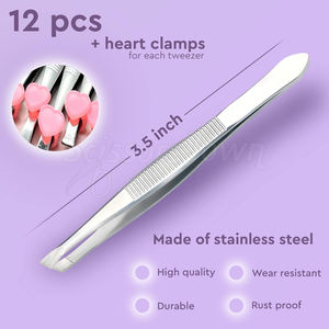 Kit de pince à sourcils professionnel avec pince à épiler en acier inoxydable antidérapante pour façonner les sourcils et enlever les poils - Product Image 2