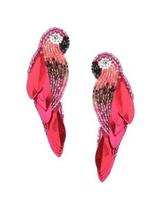 Pendientes Bordados a Mano con Hilo de Algodón con Diseños Botánicos de Flores y Pétalos de Rosa, Forma Redonda - Product Image 2