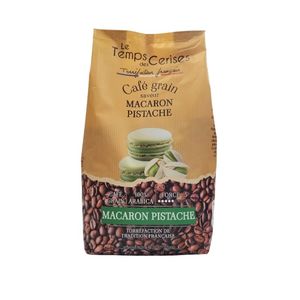 Le Temps Des Cerises Chicchi di Caffè Arabica al Gusto di Macaron al Pistacchio 900g (31.7 Oz) Tostatura Media Certificato IFS Caffè Premium - Product Image 1