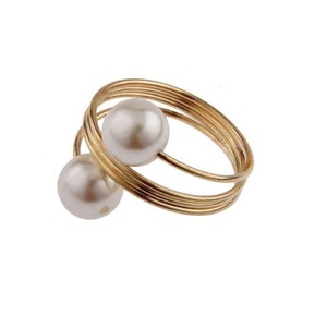 Anneau de serviette en or plaqué de qualité supérieure au design martelé pour mariage, neuf, fait à la main en métal - Product Image 5