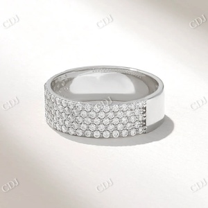 Anillo de Eternidad con Diamantes Cultivados en Laboratorio, Claridad VVS, Oro Sólido de 14k, Anillo Grueso con Incrustaciones para Mujer y Hombre, Certificado de 0.65 CTW - Product Image 6