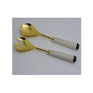 Ensemble de couverts cuillère et fourchette en acier inoxydable avec manche en résine, design tendance, vaisselle pour fournisseur en gros - Product Image 3