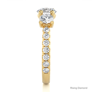 แหวนเพชร CVD ทรงแฟนซี สี E น้ำหนัก 1.28 กะรัต ความสะอาดระดับ VS  ทองคำขาว 14K ประดับเพชรสามเม็ด สไตล์โบฮีเมียน พร้อมใบรับรอง IGI - Product Image 3