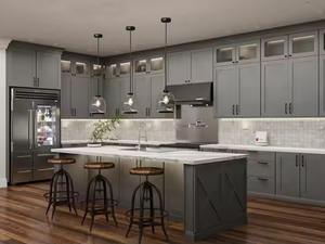 Gabinetes de cocina de madera maciza estándar americano Estilo elegante para remodelación de apartamentos Listo para enviar Actualice su cocina - Product Image 5