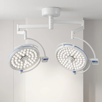 Lampe chirurgicale LED ultra-mince à double tête CHLED700/500, coque en alliage d'aluminium, 160000 Lux, lumière OT pour lit d'hôpital et chirurgie