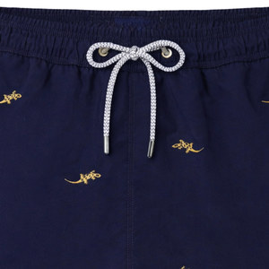 Shorts de bain pour hommes, bleu marine, taille élastique, cordon de serrage, shorts de plage, shorts de piscine d'été - Product Image 6