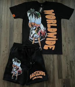 Conjunto de Camiseta y Pantalones Cortos Unisex de Verano, Transpirables, 100% Algodón, con Estampado Digital - Product Image 5