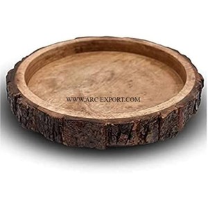 Decoración de mesa de calidad superior Bandeja para servir alimentos para el hogar y la cocina con mango de hierro y metal recubierto de polvo negro Precio asequible - Product Image 6