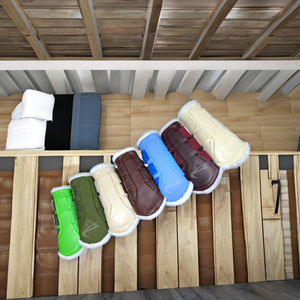 Botas de equitación Costa Sports multicolor con elástico y velcro, de piel y rexina, para cepillado de caballos - Product Image 6