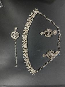 Ensemble de colliers Mett Antique Mina en argent de style Bollywood exclusif - Product Image 4