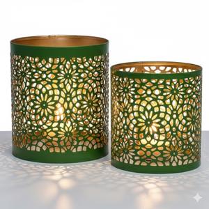 Modern Metal Copper Antique Votive Tealight Candle <b>Holder</b> With Geometric Pattern For Home Decoration & Wedding Table Centerpiece - Product Image 3