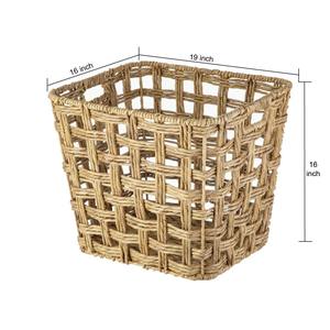 Panier en jacinthe d'eau tissé avec un maillage carré lâche, panier de rangement fait à la main, vente en gros, écologique, fabriqué au Vietnam - Product Image 2