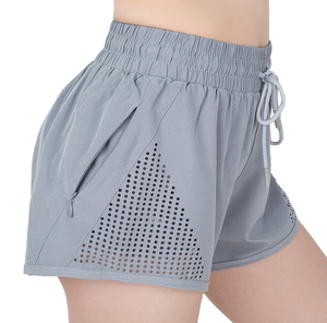 Custom Breathable Drawstring <b>Zipper</b> 2In 1 Training Sport <b>Shorts</b> Mesh Athletic Womens <b>Shorts</b> <b>With</b> <b>Pockets</b> 2026 - Product Image 2