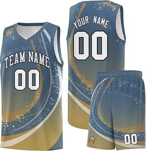Conjunto de uniforme de entrenamiento de camiseta de baloncesto Reversible de poliéster 100% Vintage para hombre, ropa de baloncesto por sublimación personalizada - Product Image 1