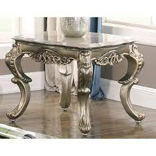 Tables en métal élégantes avec dessus en marbre pour la maison, l'hôtel, le salon, couleur or, décoration de Table, meubles rectangulaires, Table d'appoint - Product Image 6