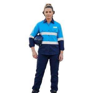 Camiseta de Seguridad Reflectante con Logotipo Personalizado, de Algodón, con Franja Reflectante, para Manga Larga, Ropa de Trabajo de Alta Visibilidad, Certificación BS, Transpirable, para Construcción - Product Image 3