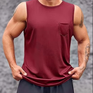 Camiseta sin mangas de punto de alta calidad, transpirable, de talla grande, lavada, estilo crop, corte holgado y personalizado - Product Image 1