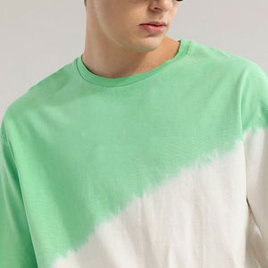 T-shirts formels pour hommes en coton 100% de haute qualité, à col en V, coupe régulière, contraste, tricotés, finition personnalisée, OEM, vente en gros, 220g de soie - Product Image 2