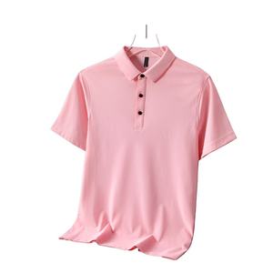Polo de manga corta sin costuras de seda helada de alta calidad para hombre, camiseta informal de negocios de verano para hombre - Product Image 2