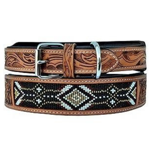 Collar de Perro de Cuero con Cuentas de Primera Calidad |   Diseño Simple y Lujoso |   Duradero, Transpirable y Ecológico |   Ajustable para Perros Pequeños y Grandes - Product Image 1