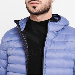 Veste d'hiver matelassée de créateur pour hommes en nylon imperméable avec col montant et rembourrage matelassé à bulles Manteau d'extérieur personnalisé - Product Image 4