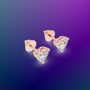 Boucles d'oreilles clous en moissanite Prestige, design couronne bohème, argent 925, or rose, jaune et blanc, qualité supérieure pour femme - Product Image 1