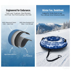 600D Waterproof Oxford Cloth <b>Snow</b> <b>Sled</b>, Reinforced Handles Removable Tow Strap for Adults Kids - Product Image 4