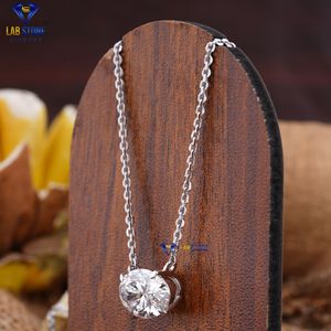 3,52 TDW Oval Cut Diamond White Gold Pendant by Labstone Forever In Style Pendant Colgante de color de la luz del sol brillante de - Product Image 2