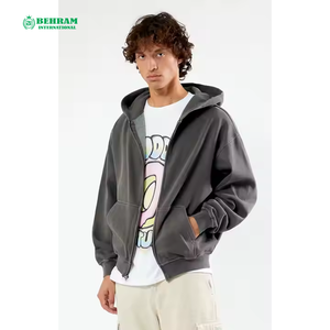 Sweat-shirts à fermeture éclair unisexes grande taille 100% coton, tendance, élégants, séchage rapide, respirants, en molleton/tissu éponge français, confortables, tissu doux - Product Image 3