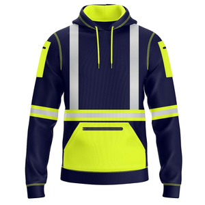 Venta al por mayor de color personalizado frente de alta visibilidad de construcción de ropa de trabajo de los hombres con capucha transpirable precio barato de alta calidad de los hombres de capucha - Product Image 1