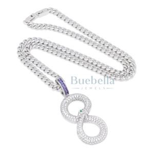 Venta al por mayor Hip Hop 8 Ouroboros oro colgante collar personalizado 8 letras Moissanite joyería hacer encantos - Product Image 5