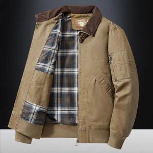 2025 Autumn/Winter New Fashion High Quality Plus-Size Men's Business Casual Coat <b>Comfortable</b> Loose Fit Canvas Thickened Thin - Product Image 4