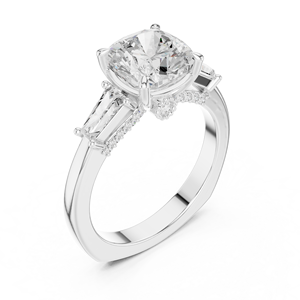 Bijoux d'ambiance rose Bague de fiançailles en or 18 carats avec diamant rond taille brillant - Product Image 4