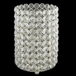 Bougie chauffe-plat en cristal en métal argenté de Noël pour mariages et fête d'événement de table décorative - Product Image 2